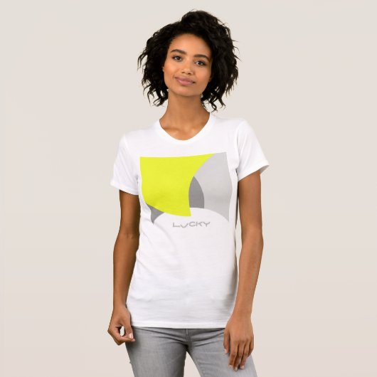 Abstract geel Geel Geel Wit T-shirt (Voorkant volledig)