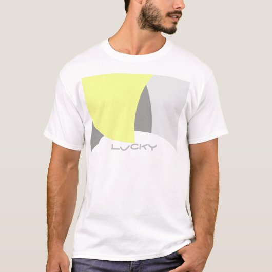 Abstract geel Geel Geel Wit T-shirt (Voorkant)