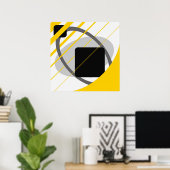 Abstract Geel grijs Off-White Black AP0002 Poster (Thuiskantoor)