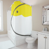 Abstract geel grijs-witminimalisme douchegordijn (In situ)