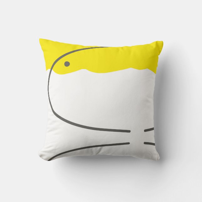 Abstract geel grijs-witminimalisme kussen (Voorkant)