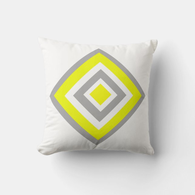 Abstract geel grijs-witminimalisme kussen (Voorkant)