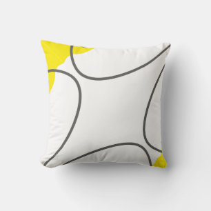 Abstract geel grijs-witminimalisme kussen