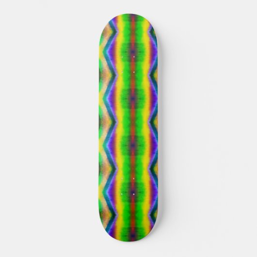 Abstract Geel Groen Blauw Rode Kaap Stripe Persoonlijk Skateboard (Voorkant)