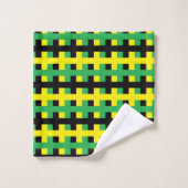 Abstract geel, groen en zwart bad handdoek (Wasdoekje)
