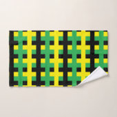 Abstract geel, groen en zwart bad handdoek (Handdoek)
