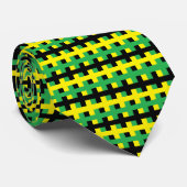 Abstract geel, groen en zwart stropdas (Opgerold)