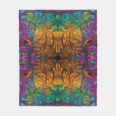 Abstract Geel Groen Paars Fleece Deken (Voorkant)
