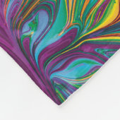 Abstract Geel Groen Paars Fleece Deken (Hoek)