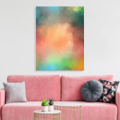 Abstract geel groen rood, modern, kleurrijk canvas afdruk (Insitu (Woonkamer))