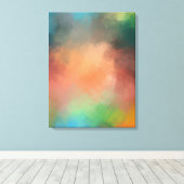 Abstract geel groen rood, modern, kleurrijk canvas afdruk (Insitu (Houten vloer))