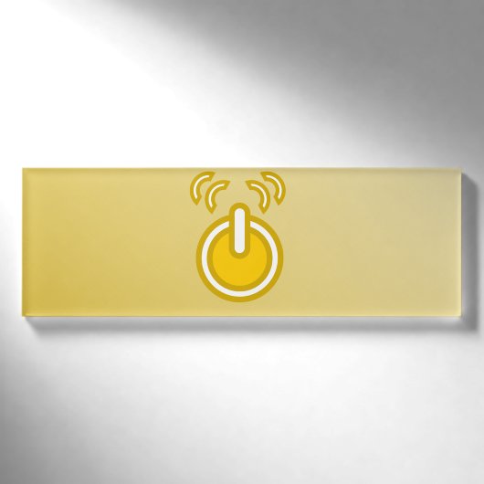 Abstract Geel Icoon Naamlabel Naambadge (Voorkant)