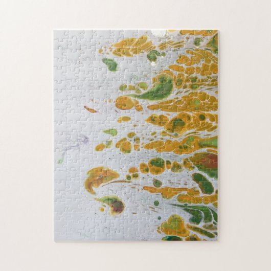 Abstract geel, koper en groen legpuzzel (Verticaal)