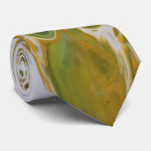 Abstract geel, koper en groen stropdas (Opgerold)