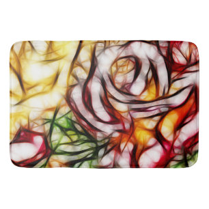 Abstract Geel Licht Roos Artistieke Floral Glow Badmat