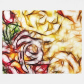 Abstract Geel Licht Roos Artistieke Floral Glow Fleece Deken (Voorkant (Horizontaal))