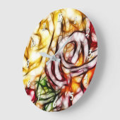 Abstract Geel Licht Roos Artistieke Floral Glow Grote Klok (Hoek)