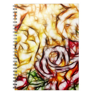 Abstract Geel Licht Roos Artistieke Floral Glow Notitieboek
