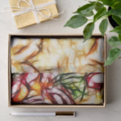 Abstract Geel Licht Roos Artistieke Floral Glow Tissuepapier (Geschenk)