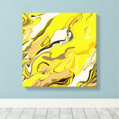 Abstract geel marmerpatroon canvas afdruk (Insitu (Houten vloer))