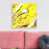 Abstract geel marmerpatroon canvas afdruk (Insitu (Woonkamer))
