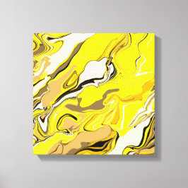 Abstract geel marmerpatroon canvas afdruk
