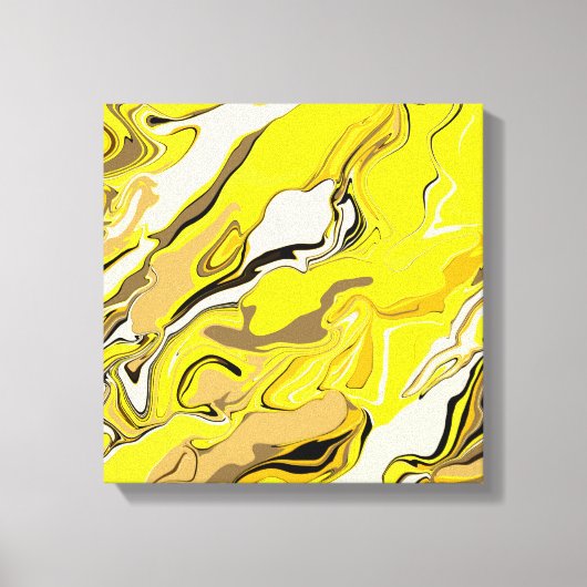 Abstract geel marmerpatroon canvas afdruk (Voorkant)