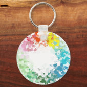 Abstract Geel Oranje Blauw Roze Rood Geest Sleutelhanger (Voorkant)