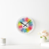 Abstract Geel Oranje Blauw Roze Roze Paars Ronde Klok (Huis)