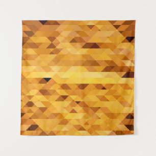 Abstract geel oranje digitaal mozaïekpolygonaal wandkleed