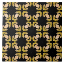 Abstract geel, Oranje en zwart patroon Tegeltje