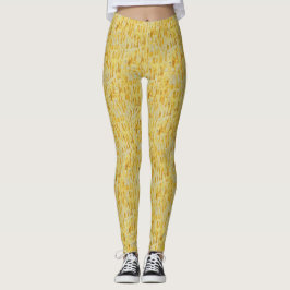 Abstract Geel Pastel Impressionistisch Patroon Leggings