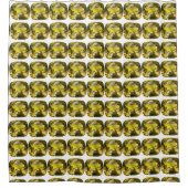 Abstract Geel Patroon Douchegordijn (Voorkant)