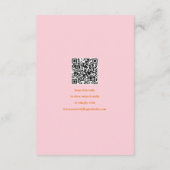 Abstract geel & roze leuke kleuren bruiloft informatiekaartje (Achterkant)