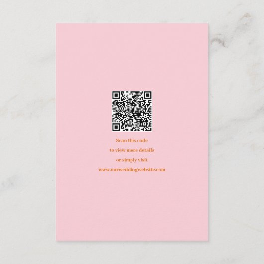 Abstract geel & roze leuke kleuren bruiloft informatiekaartje (Achterkant)