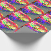 Abstract geel roze waterverf bloemenschilderij cadeaupapier (Hoek)