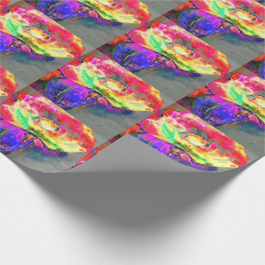 Abstract geel roze waterverf bloemenschilderij cadeaupapier (Hoek)