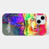 Abstract geel roze waterverf bloemenschilderij Case-Mate iPhone case (Achterkant (horizontaal))