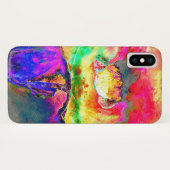Abstract geel roze waterverf bloemenschilderij Case-Mate iPhone case (Achterkant (horizontaal))