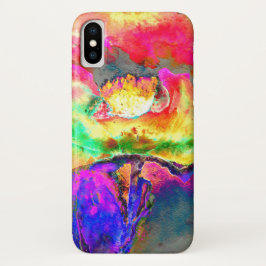 Abstract geel roze waterverf bloemenschilderij Case-Mate iPhone case