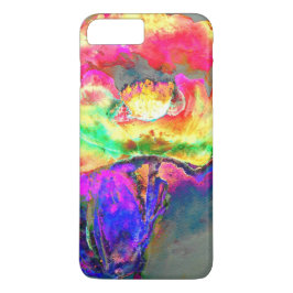 Abstract geel roze waterverf bloemenschilderij Case-Mate iPhone case