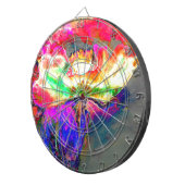 Abstract geel roze waterverf bloemenschilderij dartbord (Voorkant Rechts)