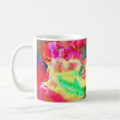 Abstract geel roze waterverf bloemenschilderij koffiemok (Links)