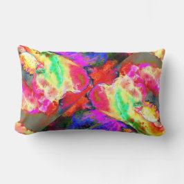 Abstract geel roze waterverf bloemenschilderij kussen