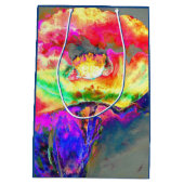 Abstract geel roze waterverf bloemenschilderij medium cadeauzakje (Achterkant)