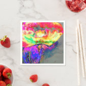 Abstract geel roze waterverf bloemenschilderij servetten (Insitu)