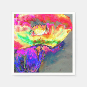 Abstract geel roze waterverf bloemenschilderij servetten