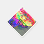 Abstract geel roze waterverf bloemenschilderij servetten (Hoek)