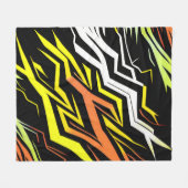 Abstract geel sinaasappel Strepen Fleece Deken (Voorkant (Horizontaal))