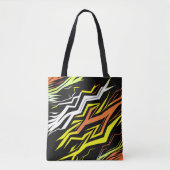 Abstract geel sinaasappel Strepen Tote Bag (Voorkant)